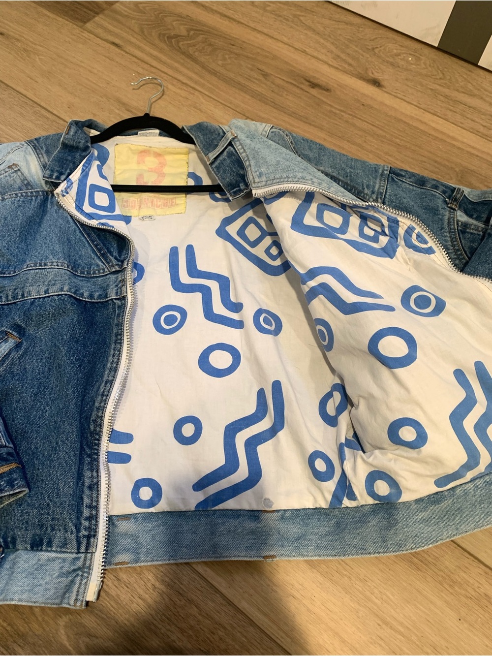 Vintage Two-Tone Blue Denim Bomber Jacket - Picture 4 of 7